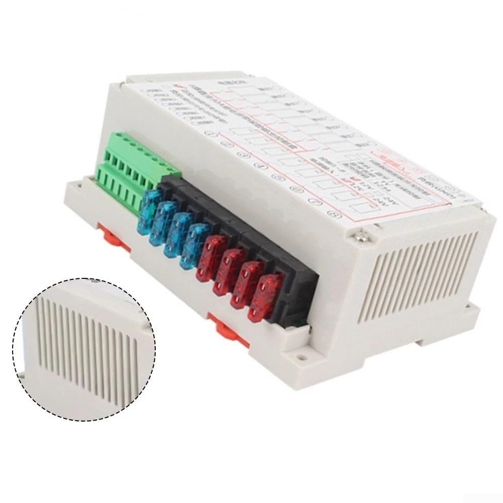 12V 30A Pannello Interruttore Con Scatola Fusibili a 8 Canali Per Camper Camper Barca Controllo DC Bianco