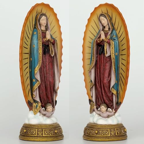 Estatua Virgen de Guadalupe 11.8 pulgadas decorativa miniatura 3