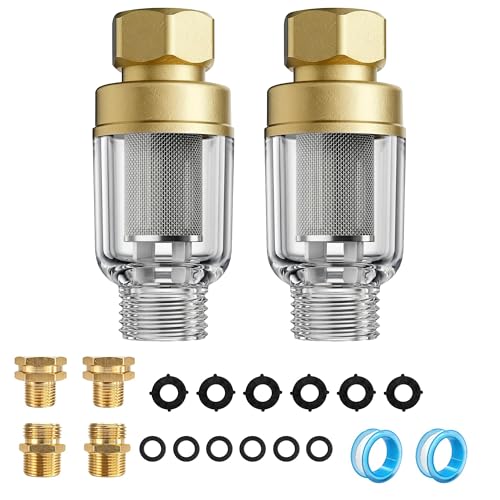 2 Pack Sediment Water Filter 50 Micron Inline Pre-Filter with Adapters