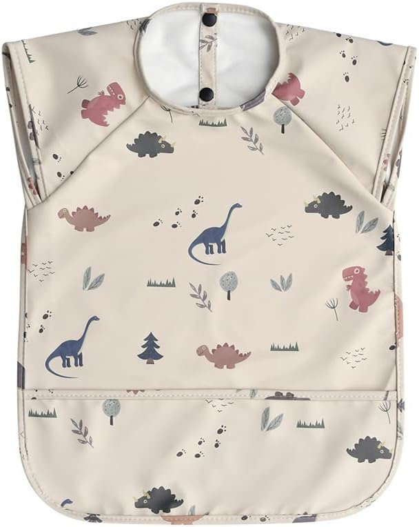 GZMM Baberos impermeables para bebés, babero de alimentación con recogedor de alimentos, fácil de limpiar y lavable