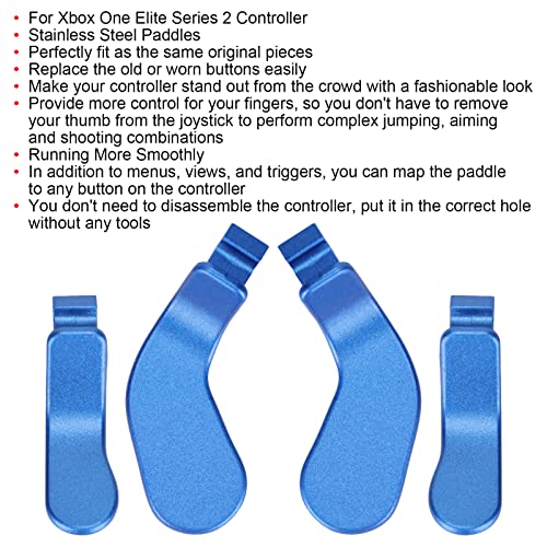 Image of Stainless Controller Paddles for One Series 2, Blue, 4 Pack Replacement