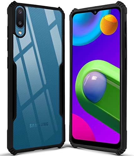Image of Jkobi Hard PC Crystal Bumper Shockproof Back Cover Case for Samsung Galaxy M02 with Camera Protection (Matte Black)