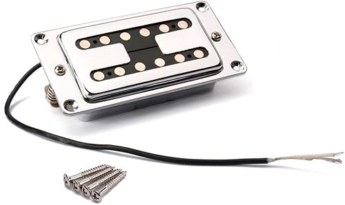 Miniatura 5 de Pastillas de guitarra de doble bobina, pastillas Humbucker estilo H cuello y puente pastillas para guitarra eléctrica bajo de repuesto (GMC42)