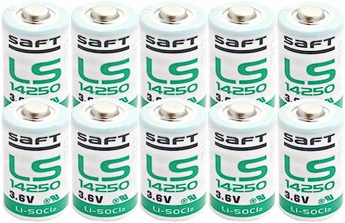 INFAAAL 10 Pack for Saft LS14250 1/2AA 3.6v Battery 14250 Can Use for Dogwatch R9 Leash 1200mAh High Capacity