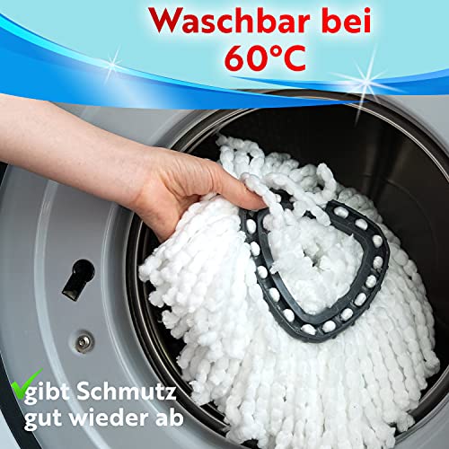 BEIGOLD® 2er Set Wischmob Ersatzkopf für Vileda EasyWring & Clean - Extra robust - Wischmopp Aufsatz mit extra dichter und weicher Struktur für besonders saubere Wisch Ergebnisse – Bild 4