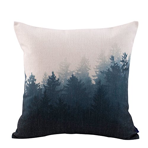 JES&MEDIS Forest Scenery Series Cotton Linen Decorative Square Throw Pillow Covers Cushion Case for Home Sofa Bedroom Office Car 18 X 18 Inch 45 X 45 cm