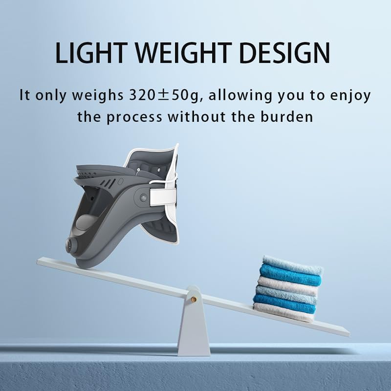 Miniatura 7 de Estirador cervical con soporte cervical de tracción de aire para alivio del dolor de cuello y corrector de postura, peso ligero, bomba inalámbrica y