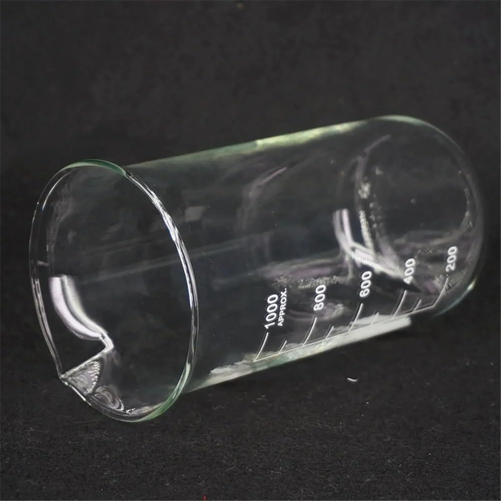 Vetreria da laboratorio Becher da laboratorio alto da 1000 ml in vetro borosilicato trasparente addensato con beccuccio