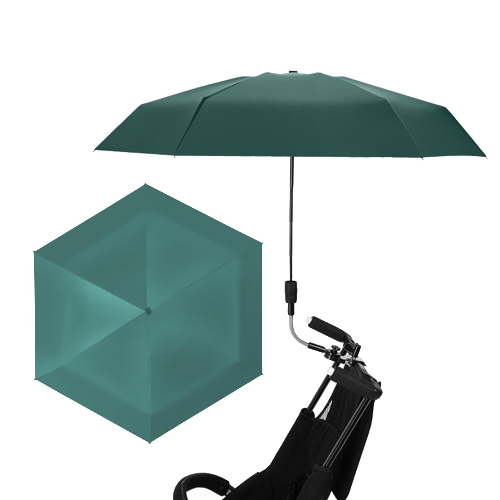 Ombrello da 90 Cm Con Morsetto per Sedia, Regolabile e Impermeabile per Sdraio, Rotelle, Passeggino, Campeggio (#2)