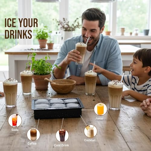 Image of Ice Cube Tray Flexible Multi-Compartment Freezer Tray Assorted Colours and Shapes (2 Pack 6 Big)