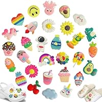 Ciondoli per Scarpe,30 Pezzi Decorazioni per Scarpe Accessori per Croc Ciondoli Decorativi per Scarpe Pins Ciondoli Shoe Charms per Donna Uomo Bambini Crocs,Braccialetto e Compleanno