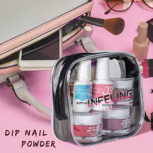 Nail Dipping Powder Kit - 1s Fast Dry Dip Nail Powder System Starter Kit 3 Colors Dip Powder Nail Kit Acrylic Dip Powder Set INFELING French Nail Manicure Nail Art Set No UV/LED Lamp Needed with Bag