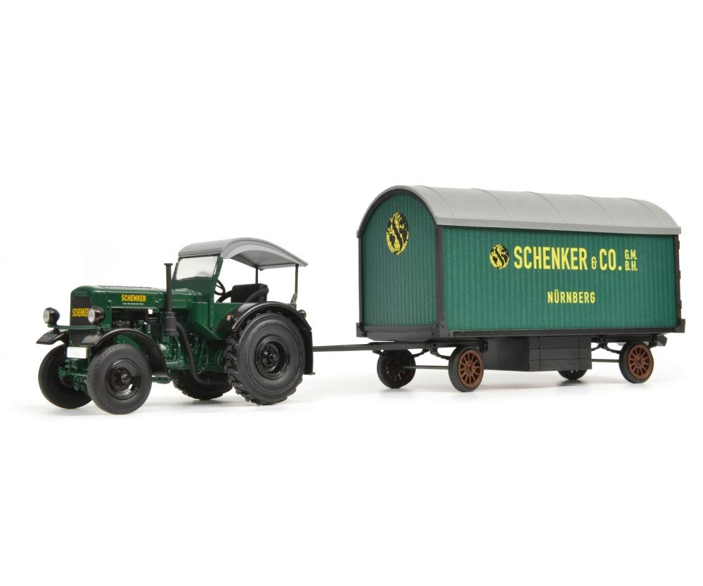 Schuco Deutz F3 mit Leiterwagen, grün, 1:32 - CK Modellbau Shop