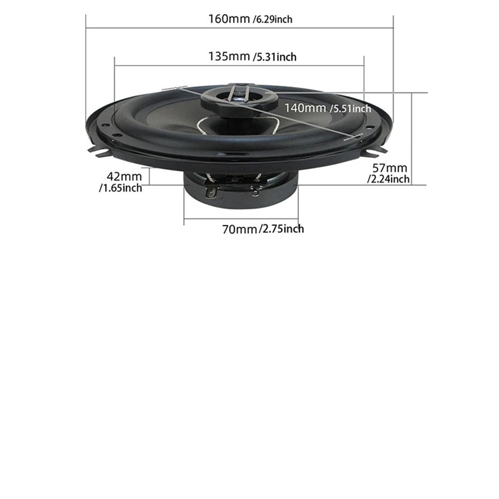 6-inch 3-Way Coaxial Speaker, 640W Peak Full Range Audio