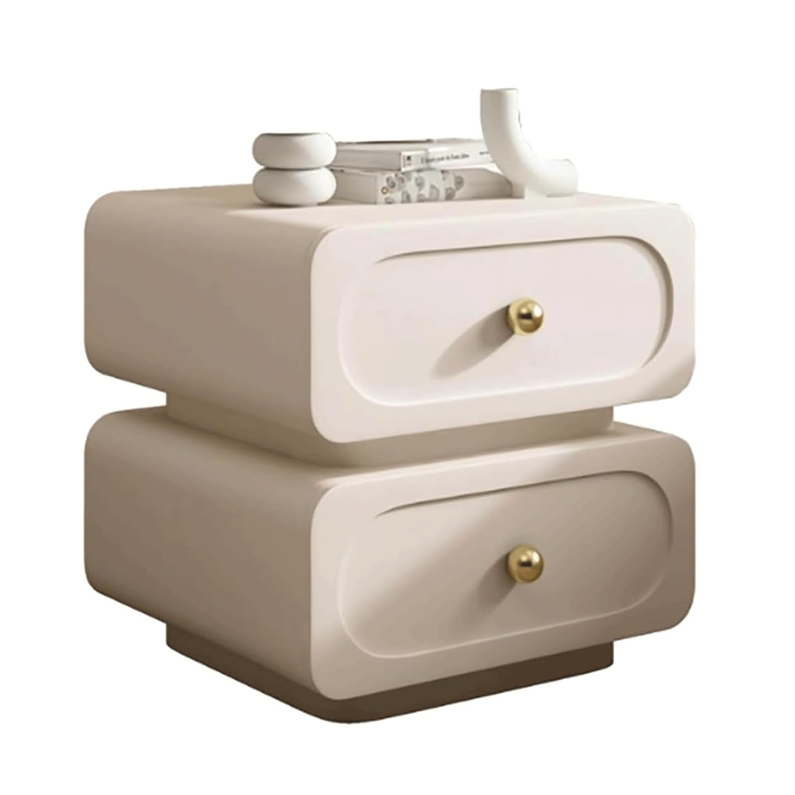 SXZenSpace Simple Side Table Sturdy and Reliable Bedside with 2 Drawers Solid Wood Nightstand for Bedroom Elegant End