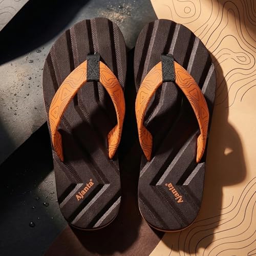 Image of AJANTA Men's Classic Ultra Soft Slippers with Cushioned Waterproof Footbed | Gents Lightweight Anti-Skid Flip Flops | Comfortable Bathroom, Beach, Home & Outdoor Daily Wear House Stylish Chappals Everyday Wear for Adults
