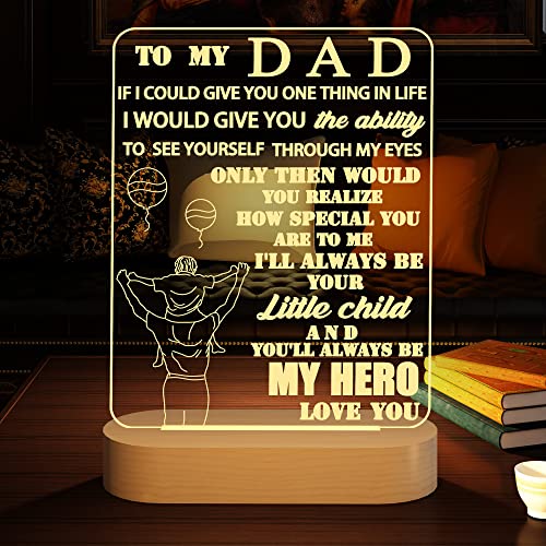 Anywin To My Dad Gifts, I Love You 3D Night Light With Soft Warm Light Wooden Lamp For Room Decor. Daddy Gifts For Birthday, Thanksgiving Day, Fathers' Day Xmas, For Dady From Sons Daughters #TOP1