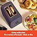 bella 2 Slice Toaster, 6 Setting Shade Control w Reheat, Cancel, Bagel & Defrost Buttons, Removable Crumb Tray, Anti Jam & Auto Shutoff, Auto Centering Guides & Cord Wrap, 900 Watt, Plum