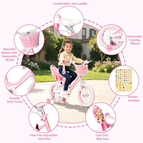 Image of Glaf Toddler Girls Bike for Age 2-12 Years Old