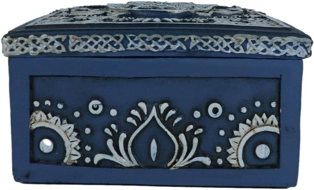 Ebros Feng Shui Hamsa Palm Hand Of God Warding Off The Evil Eye Decorative Box Storage Stash Trinket Jewelry Tarot Card Boxes Lucky Talisman Feng Shui Accent