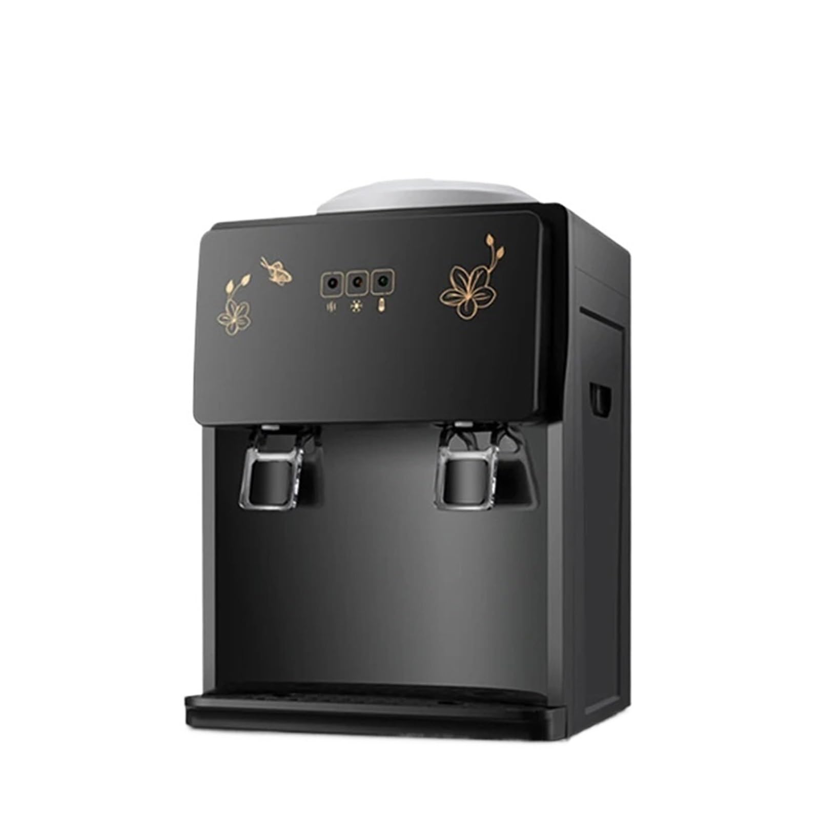 Eretyret Black Ice And Hot Electric Water Dispenser Desktop Ice And Hot Drink Machine For Home And Office Instant Heating Drinking Fountain Drinkware Tool Quiet Operation(Black Ice And Hot)