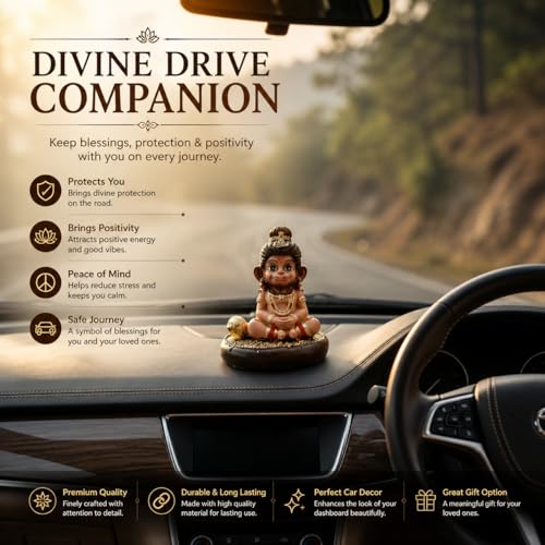 Image of ZAICUS Baby Hanuman Idol for Home Decor | Cute Bal Hanuman Statue for Car Dashboard, Home Temple, Office Desk & Spiritual Gift Item