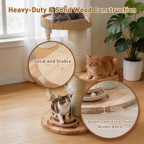 Árbol moderno para gatos grandes de madera sólida miniatura 5