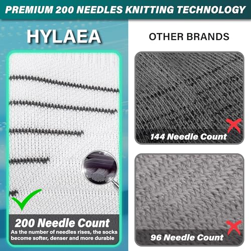 Hylaea Compression Running Socks for men, Coolmax Anti-Blister Cushion Crew Socks for Athletic, Moisture Wicking & Seamless4