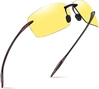 Vista 124 de JULI - Lentes de sol deportivos para hombres y mujeres, marco sin montura Tr90 para correr, pesca, golf, surf, conducción, MJ8009