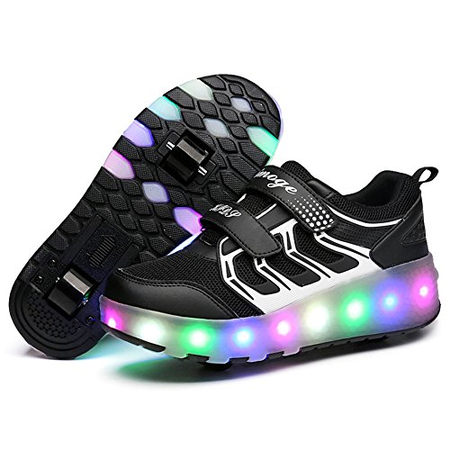 Chaussures à roulettes LED rechargeables pour fille et garçon