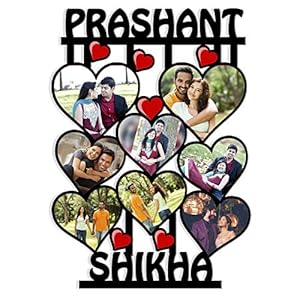 Unique Stuff Anniversary Birthday Your Pictures and Names Customized Collage Photo Frame | Personalized with 8 Images…