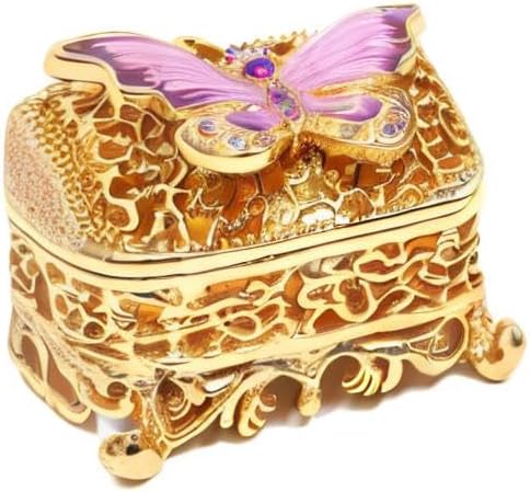 QIFU Hand Painted Butterfly Jewelry Box, Enameled Trinket Box Hinged, Unique Gift for Family - Image 7