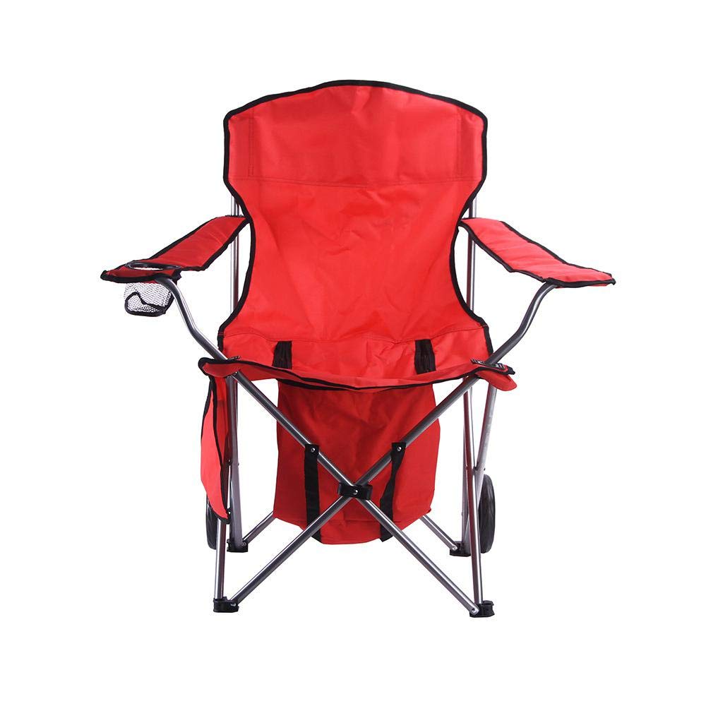 Armrest Beach Chair Outdoor Camping Chair With Belt Wheel With Ice Bag Folding Chair Fishing Chair