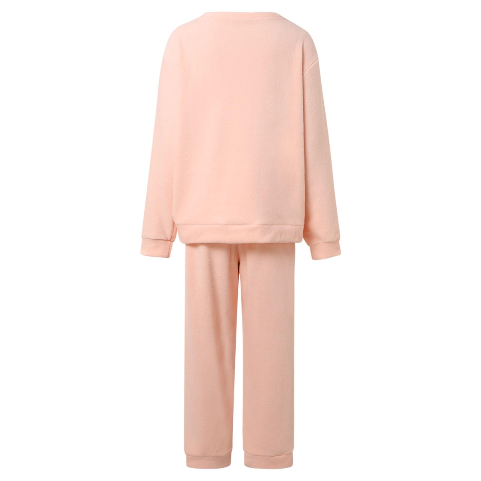 Generisch Herbst Pyjama Damen - Damen Winter Casual Home Loose Verdickte Langarm Warm Schlafanzug Set Hose Loungewear