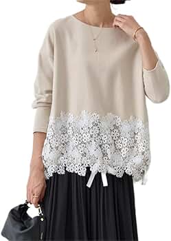 ビアズリー長袖裾レースカットソー　ベージュ　フリーサイズ 51m49PfcPyL._AC_AC_SY350_QL65_.jpg