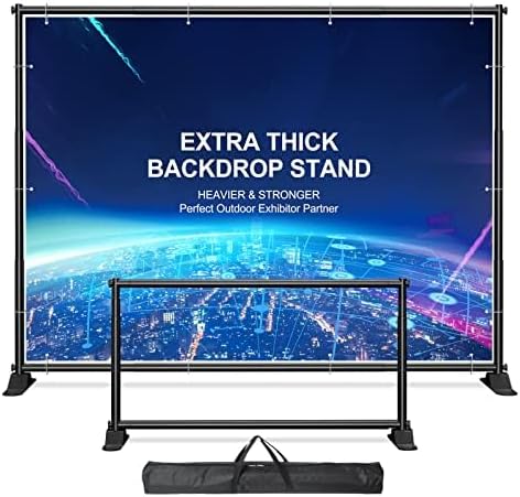 Extra Thick Backdrop Banner Stand -Adjustable Heavy Duty Telescopic Stand - Step and Repeat Display Photography Background Stand for Parties
