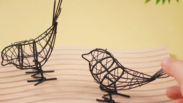 Set 3 Piezas Estatua de Pájaro de Metal Decoración Rústica miniatura 7
