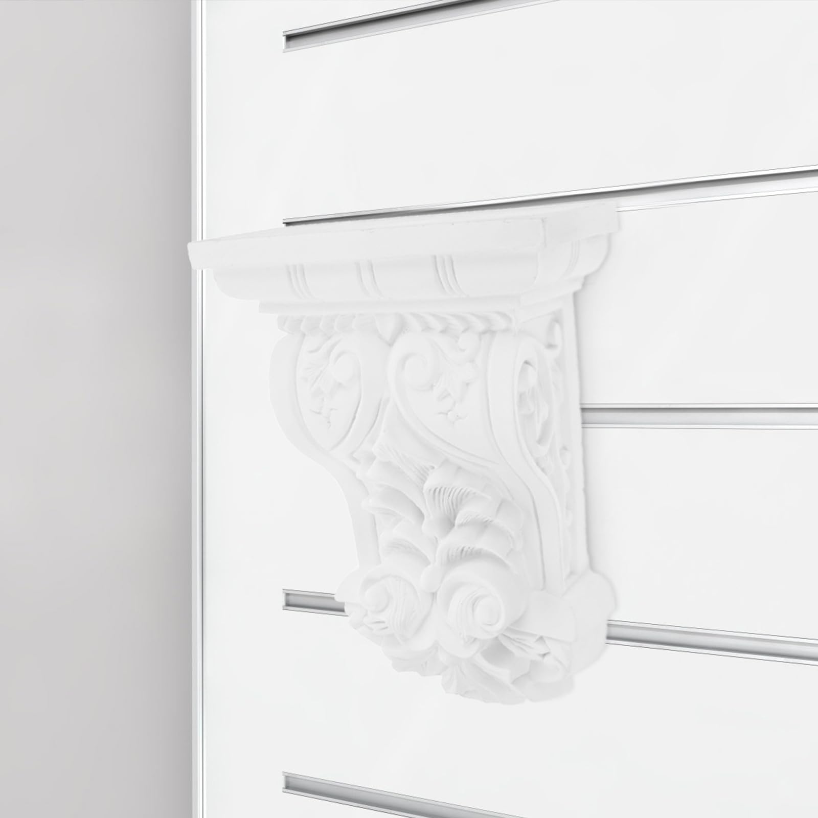 LABRIMP Ménsula Decorativa Europea de ABS Autoadhesiva Soporte para Columnas Romanas 1 Pieza Resistente