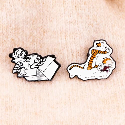 Image of Cute Enamel Pins Cartoon Lapel Pin Brooch Badge for Backpack Jackets Funny Tiger Pins for Gift Anime Enamel Pin for Clothing Hat Decoration