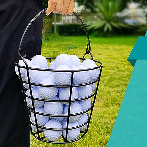 10L0L 2 Pack Metal Range Golf Ball Baskets with Handle, Golf Ball Storage Bucket, Holds 50 Balls Each (Balls Not Included) - Image 3