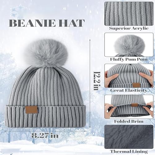 Gorro de invierno con forro polar y bufanda Bobble contra frío 3
