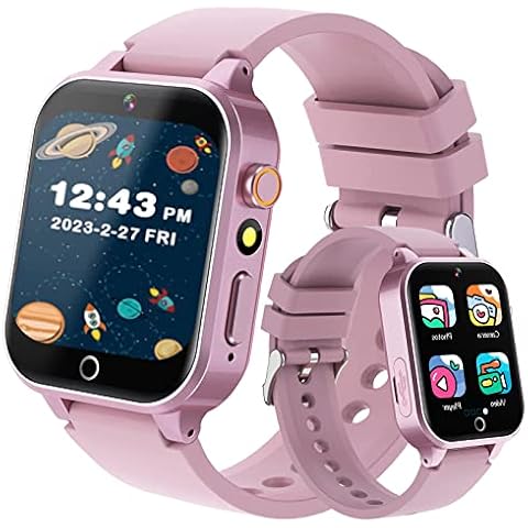 AOYMJRS Kids Smart Watch Boys Girls Gift,1.72" Full Touch Multi-Role Smartwatch For Kid,Children Music Player Game,School Mode Flashlight Calculator Alarm Clock (pink) Cover