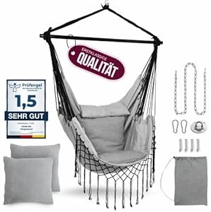 HEIMLING® XXL Hängesessel mit Aufhängung und Kissen