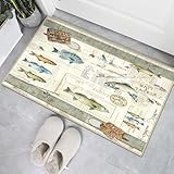 Fishing Rug for Entryway Door Mat 2x3 Cabin Modern Area Rugs, Machine Washable Rug for Bedroom, Low Pile Soft Large Carpet for Dining Room Office Non Slip