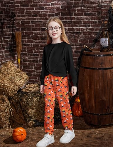 Image of Arshiner Girls 2 Piece Outfits Fashion Twist Front Tracksuit Long Sleeve Pullover Sweatshirt Sweatpants Jogger set Sweatsuit