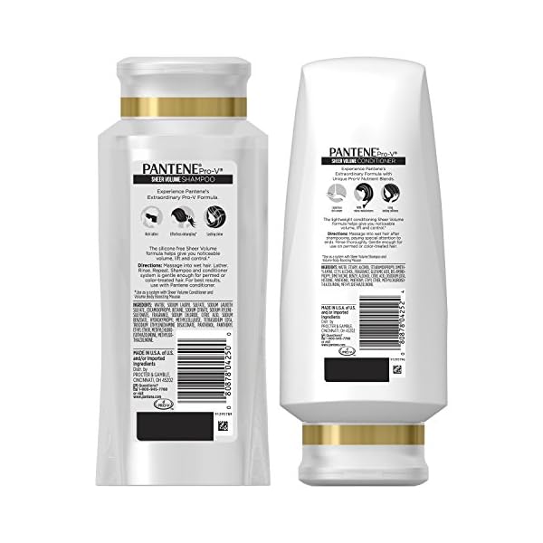Pantene-Volumizing-Shampoo-and-Sulfate-Free-Conditioner-for-Fine-Hair-Sheer-Volume-254-Fl-Oz-Pack-of-2 Pantene Sheer Volume Shampoo and Conditioner, 25.4 Fl Oz (Pack of 2)
