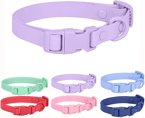 Miniatura 9 de Collar impermeable para perro, de silicona y biotano, de plástico PVC, lavable, hebilla de liberación rápida, collares para cachorros al aire libre,