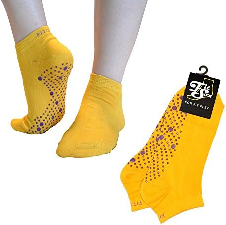 FitSox Grip Socks for Pilates, Yoga, Martial Arts, Gym, Dance, Bar, Anti-Slip/Non-Slip, Falls Prevention.