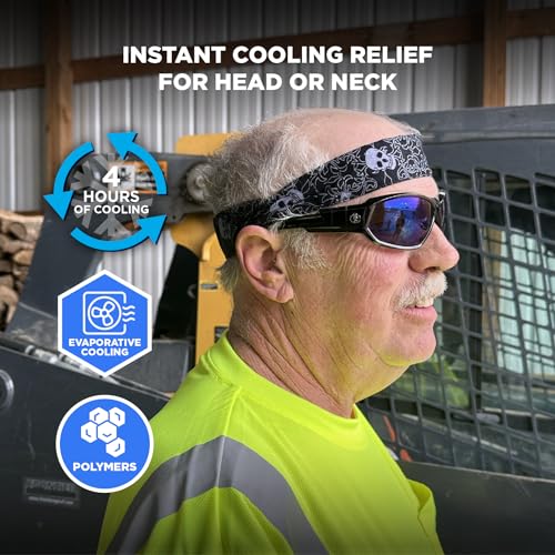 Image of Ergodyne Chill Its 6705 Cooling Bandana, Evaporative Polymer Crystals for Cooling Relief, Quick and Secure Fit, 3-Pack