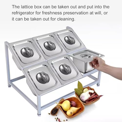 Dispenser per condimenti in acciaio inox con scomparti multipli per caffetterie, ristoranti, tavoli da buffet e dispense alimentari, soluzione di conservazione durevole per salse e condimenti